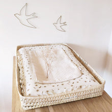 Charger l'image dans la galerie, Housse matelas à langer gaze de coton "Fleurs séchées" Made in France