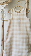 Charger l'image dans la galerie, Gigoteuse été 3-12 mois "Grands carreaux" beige et blanc en double gaze de coton BIO Fabriquée en France écoresponsable - Les p'tites Merveilles de Bérénice