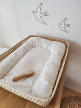 Charger l'image dans la galerie, Matelas à langer imperméable rectangulaire blanc en coton enduit sans PVC pour panier à langer fabriqué en France pour Les p'tites Merveilles de Bérénice