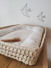 Charger l'image dans la galerie, Matelas à langer imperméable rectangulaire blanc en coton enduit sans PVC pour panier à langer fabriqué en France pour Les p'tites Merveilles de Bérénice