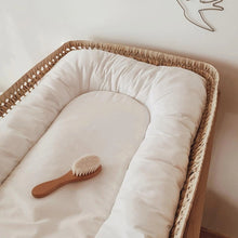 Charger l'image dans la galerie, Matelas à langer imperméable rectangulaire blanc en coton enduit sans PVC pour panier à langer fabriqué en France pour Les p'tites Merveilles de Bérénice