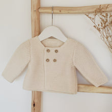 Charger l'image dans la galerie, Brassière gilet bébé "Bohème" mixte écru en Coton Biologique tricotée en France | Gilet bébé coton BIO Made in France pour Les p'tites Merveilles de Bérénice