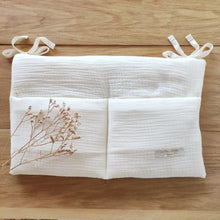 Charger l'image dans la galerie, Range doudou / tétine en double gaze de coton BIO écru par Les p'tites Merveilles de Bérénice