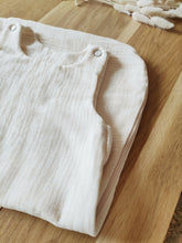 Charger l'image dans la galerie, Gigoteuse bébé été naissance 0-3 mois écoresponsable en double gaze de coton biologique écrue fabriquée en France pour Les p'tites Merveilles de Bérénice