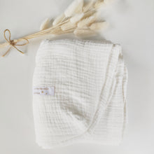 Charger l'image dans la galerie, Drap housse en double gaze de coton BIO blanc cassé pour lit bébé 60 x 120 cm ou 70 x 140 cm fabriqué en France par Les p'tites Merveilles de Bérénice