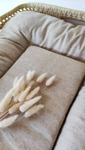 Charger l'image dans la galerie, Matelas à langer imperméable rectangulaire en coton et lin français enduit sans PVC 100 % végétal vegan pour panier à langer fabriqué en France par Les p'tites Merveilles de Bérénice