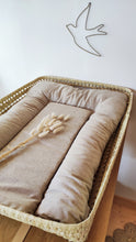 Charger l'image dans la galerie, Matelas à langer imperméable rectangulaire en coton et lin français enduit sans PVC 100 % végétal vegan pour panier à langer fabriqué en France par Les p'tites Merveilles de Bérénice
