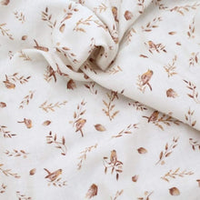 Charger l'image dans la galerie, Cape de bain "Oiseaux" coton nid d'abeille BIO écru | Fait Main en France - Les p'tites Merveilles de Bérénice