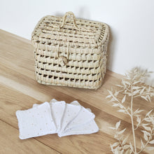 Charger l'image dans la galerie, Vanity en palme et lingettes lavables gaze de coton blanc à pois dorés Fait Main en France | Les p'tites Merveilles de Bérénice