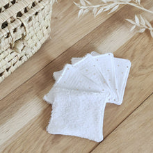 Charger l'image dans la galerie, Vanity en palme et lingettes lavables gaze de coton blanc à pois dorés Fait Main en France | Les p'tites Merveilles de Bérénice