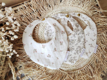 Charger l'image dans la galerie, Bavoir bébé bandana "Bohème Love" double gaze de coton Bio | Made in France