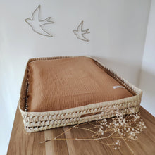 Charger l'image dans la galerie, Housse matelas à langer en double gaze de coton camel | Made in France