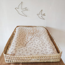 Charger l'image dans la galerie, Housse matelas à langer double gaze de coton Bio écru "Églantine" Fait Main | Made in France