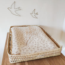Charger l'image dans la galerie, Housse matelas à langer double gaze de coton Bio écru "Églantine" Fait Main | Made in France