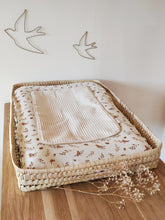 Charger l'image dans la galerie, Housse matelas à langer double gaze de coton Bio "Oiseaux et feuillages" | Made in France - Les p'tites Merveilles de Bérénice