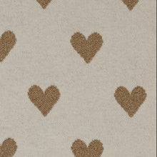 Charger l'image dans la galerie, Couverture en maille Jacquard de coton BIO à cœurs dorés – Beige &amp; Naturel
