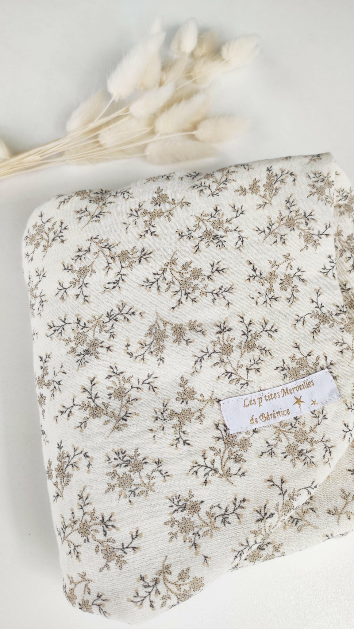 Drap housse lit bébé gaze de coton Bio Louison écru Made in France